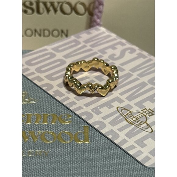 Vivienne Westwood Gold Heart Nana 3D Ring Heart Ring Size 7 With Dust Bag - Picture 1 of 6